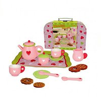Detský čajový set v kufríku ružový